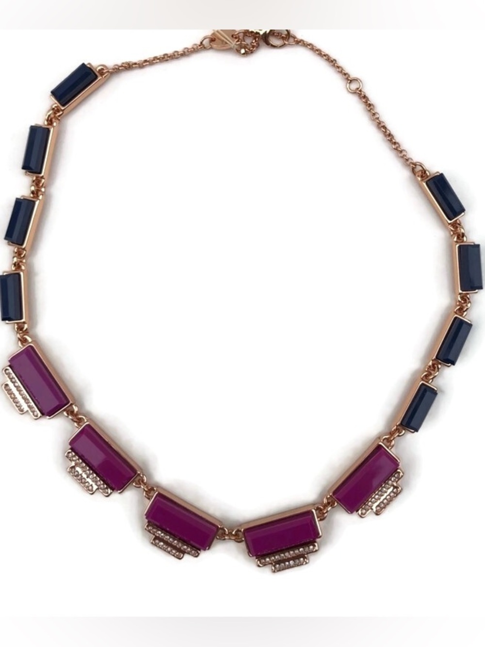 New Fossil Rose Goldtone Deco Statement Necklace